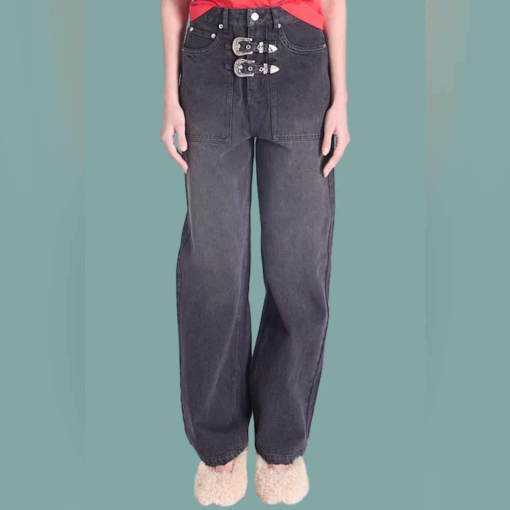 Women's Wide Leg Jeans in Washed Charcoal